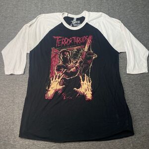Terror Threads Shirt Men XL Raglan Red Graphic Print Long Sleeves Chainsaw